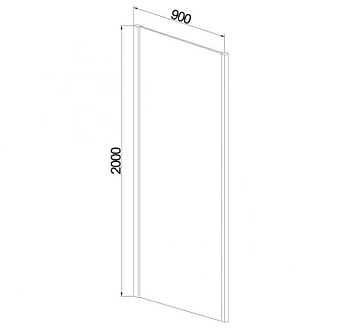 Душевое ограждение Line2  900*2000 (дополнительная створка)