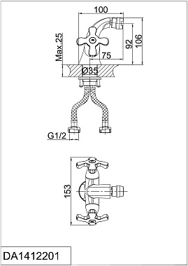 Смеситель для биде D&K HessenLorsch DA1412201 хром