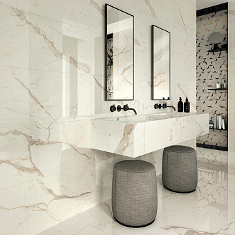 Настенная плитка Atlas Concord Италия Marvel Shine A3ZT Calacatta Prestigio Shiny 80х40см 1,28кв.м. глянцевая