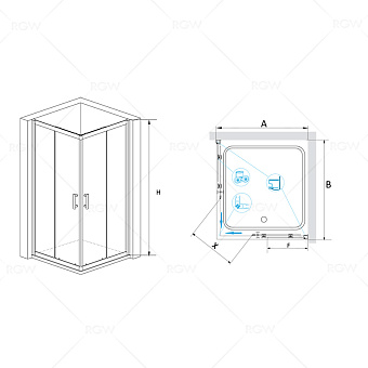 Угловое ограждение RGW Passage PA-31 190х100см стекло прозрачное