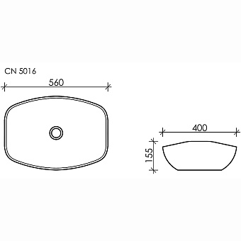 Раковина накладная Ceramica Nova ELEMENT CN5016 56х40см