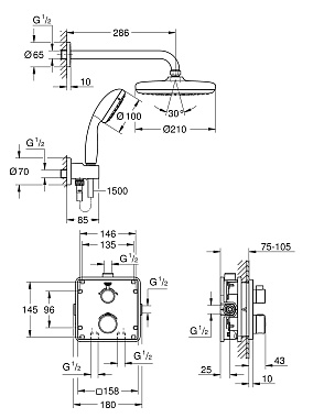 Душевая система GROHE Grohtherm 34729000 хром