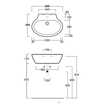 Раковина подвесная SIMAS Lft Spazio LFT24bi*0 60х44см