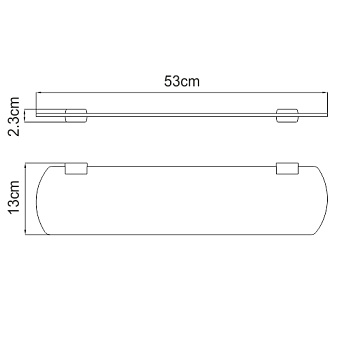 Полка в ванную прямоугольная WASSERKRAFT Sauer K-7900 K-7924 1-ярусная 13х53см золото