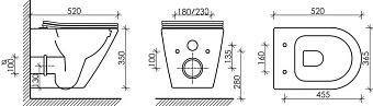Унитаз подвесной Ceramica Nova Highlight Rimless CN1804 безободковый с микролифтом