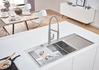 Мойка кухонная GROHE K1000 31581SD1 116х52см нержавеющая сталь