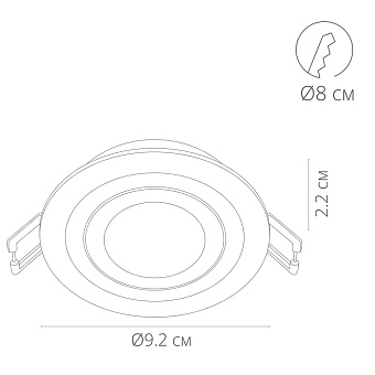 Светильник точечный встраиваемый Arte Lamp TARF A2167PL-1BK 50Вт GU10
