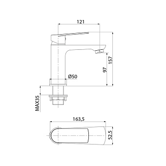 Смеситель для раковины IDDIS Plank PLASB00i01 хром