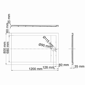 Душевой поддон WASSERKRAFT Abens 20T06 80х120см