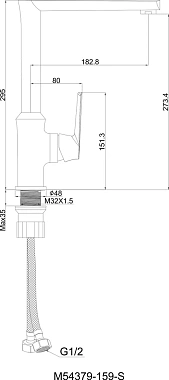 Смеситель для кухни Maxonor PL4085-7 поворотный излив чёрный