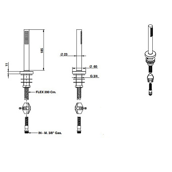 Ручной душ Bongio Fleur 00844OR00 золото