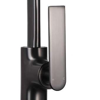 Смеситель для кухни Maxonor PL4086-9 поворотный излив серый