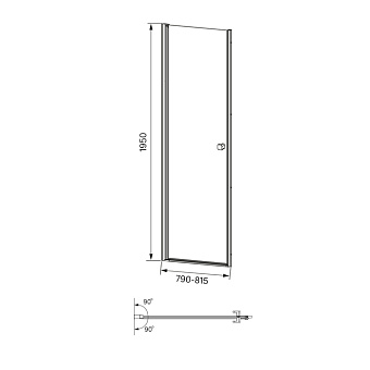 Душевая дверь IDDIS Ray RAY6CP8i69 195х6см стекло прозрачное
