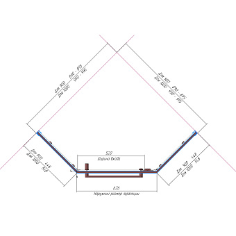 Угловое ограждение RGW Hotel 350608199-21 HO-081 195х90см стекло матовое-сатинат