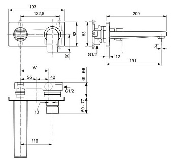 Смеситель для раковины IDEAL STANDARD EDGE A7116AA хром