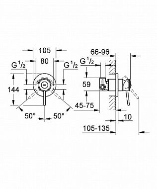 Смеситель для душа GROHE BauClassic 29048000 хром