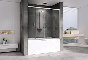 Стеклянная шторка на ванну Abber Schwarzer Diamant AG57150 140х150см