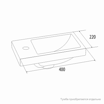 Раковина встраиваемая сверху IDDIS Optima Home 0014000U28 40х22см