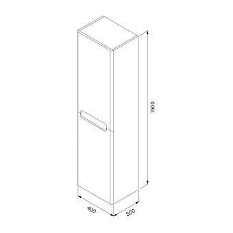 Пенал подвесной IDDIS Edifice EDI40W0i97 30х40х150см белый