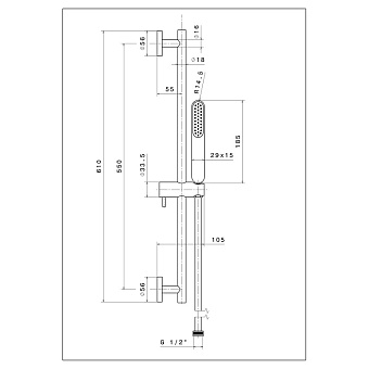 Душевой гарнитур KERAMA MARAZZI Ole 69456KM.M0.070 титановый атласный