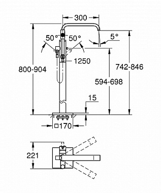 Смеситель для ванны GROHE Allure 32754002 хром