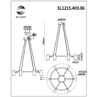 Светильник подвесной ST Luce TALIA SL1215.403.06 30Вт GU10