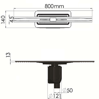 Щелевой душевой трап BERGES SIMPEL 90012 80х12,1см вертикальный сток