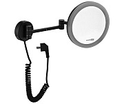 Косметическое зеркало WASSERKRAFT Elbe K-7200 K-1004BLACK 20,2х42,5см чёрный с подсветкой