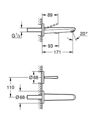 Смеситель для раковины GROHE Eurodisc joy 19968LS0 белый