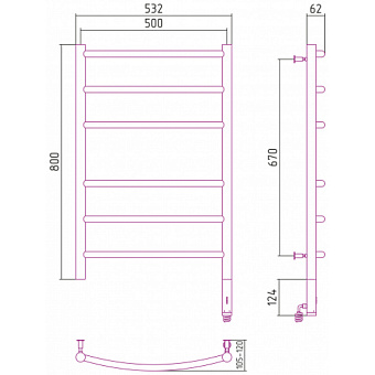 Полотенцесушитель СУНЕРЖА 31-5401-8050 чёрный матовый