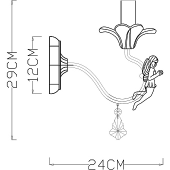 Светильник настенный Arte Lamp ANGELINA A5349AP-1WH 40Вт E14