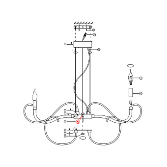Люстра подвесная Maytoni Atlanta MOD051PL-07TR 40Вт 7 лампочек E14