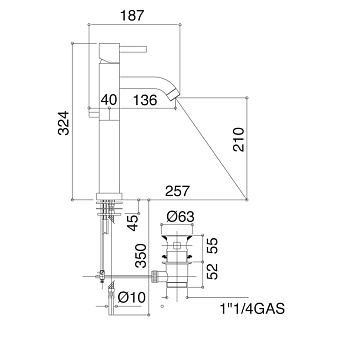 Смеситель для раковины Bongio T Mix 32532CRPR хром