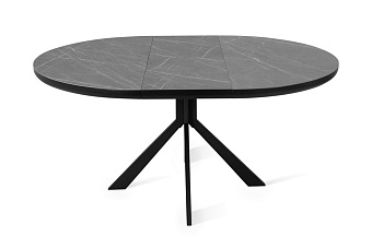 Кухонный стол раскладной AERO 120х120х76см керамика/сталь Pietra Grey