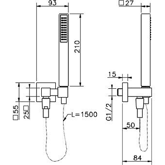 Душевой комплект Cisal Shower DS01828021 хром