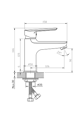Смеситель для раковины ESKO LAGOS LG 26 хром