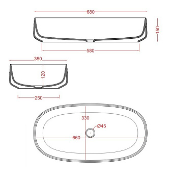 Раковина накладная ArtCeram Cognac COL005 97 00 68х35см