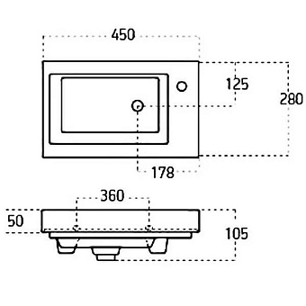 Тумба с раковиной AQUANET Дувр 213041 27,6х45х65см
