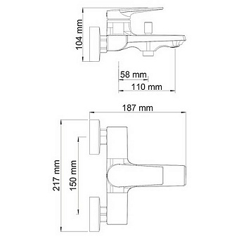 Смеситель для ванны WASSERKRAFT Lopau 3201 хром