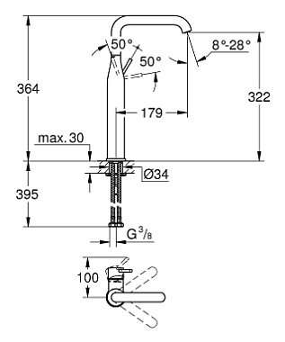 Смеситель для раковины GROHE Essence New 32901001 хром