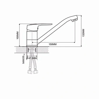 Смеситель для раковины Maxonor MN4504 хром
