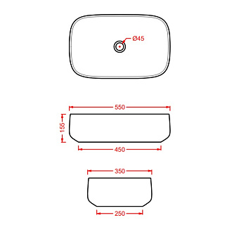Раковина накладная ArtCeram Cognac COL008 88 00 55х35см