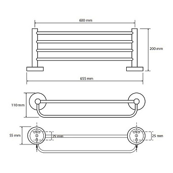 Полотенцедержатель BEMETA OMEGA 104105072 хром 65,5см