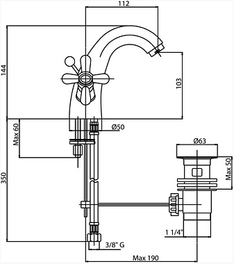 Смеситель для раковины CAPRIGO BRISTOL 21-020-vot бронза
