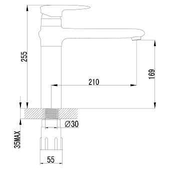 Смеситель для кухни LEMARK Status LM4404C фиксированный излив хром
