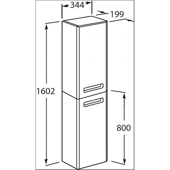 Пенал напольный ROCA Gap ZRU9302739 34,4х19,9х160,2см белый