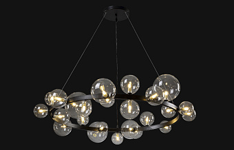 Люстра подвесная CRYSTAL LUX AGATA AGATA SP24 V2 BLACK/TRANSPARENTE 120Вт 24 лампочек G9