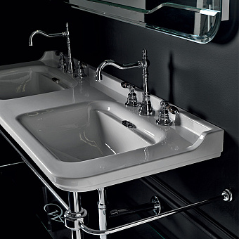 Раковина двойная Kerasan Waldorf 4143K1bi/cr*3 100х55см