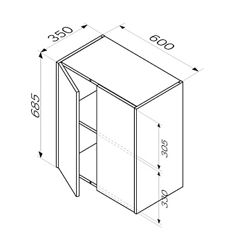 Шкаф подвесной AM-PM Func M8FCH0602WG 35х60х68,5см белый