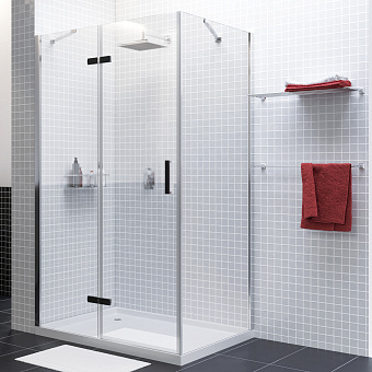Угловое ограждение WASSERKRAFT Aller 10H10LBLACK 200х120см стекло прозрачное